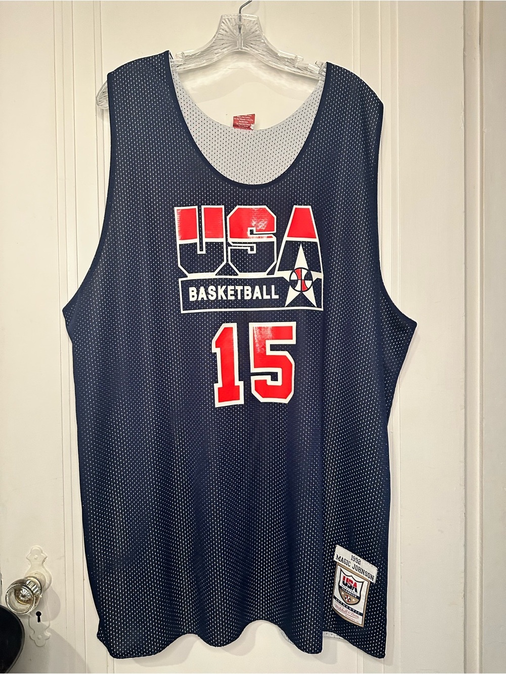 Mitchell and Ness Magic Johnson USA 1992 Dream Team Practice Jersey Men's 3XL